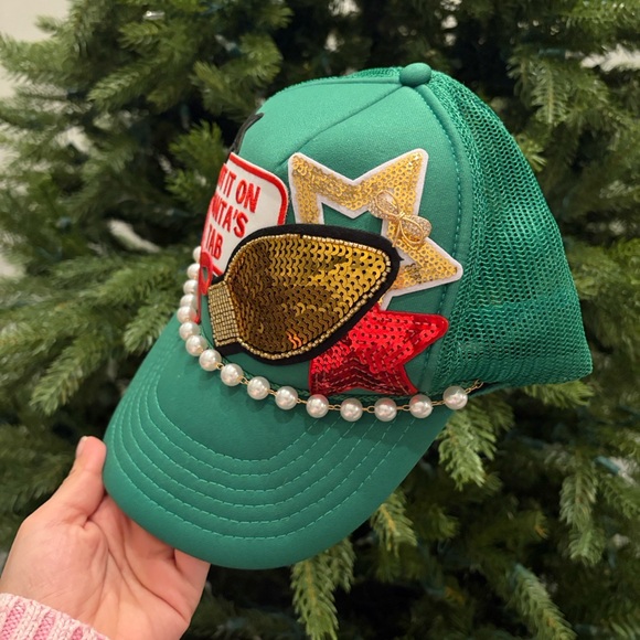 Christmas Trucker Hat with Patches - NWOT - Picture 2 of 3